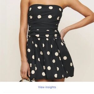 Reformation polka dot mini dress
